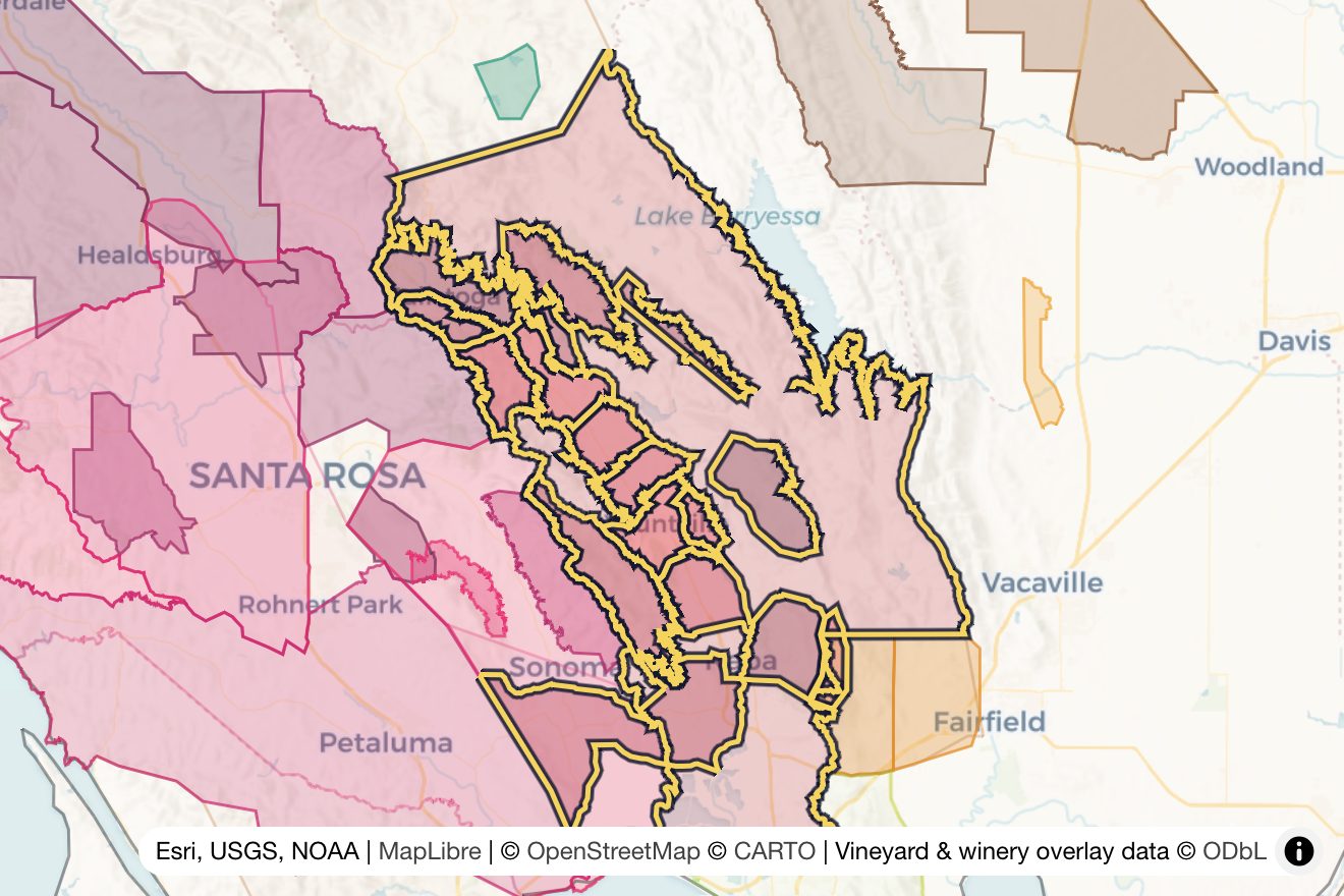 Map of Napa Valley