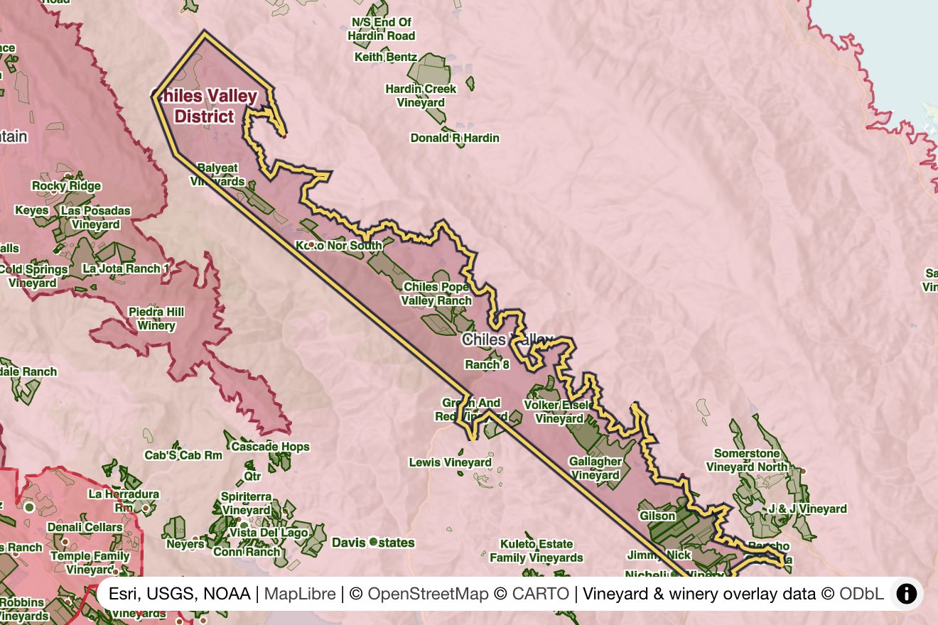 Map of Chiles Valley