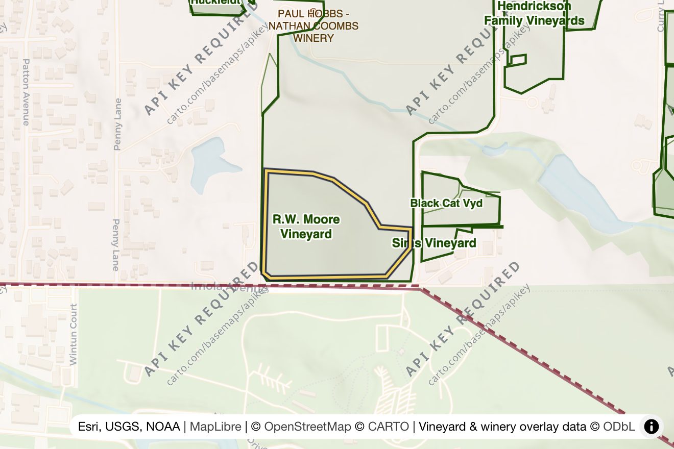 Map of R.W. Moore Vineyard