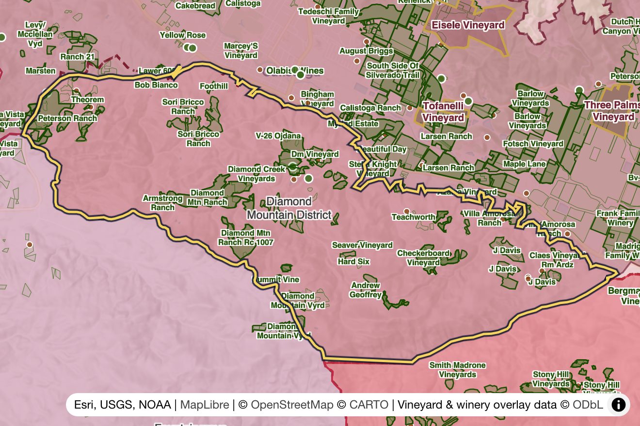 Map of Diamond Mountain District