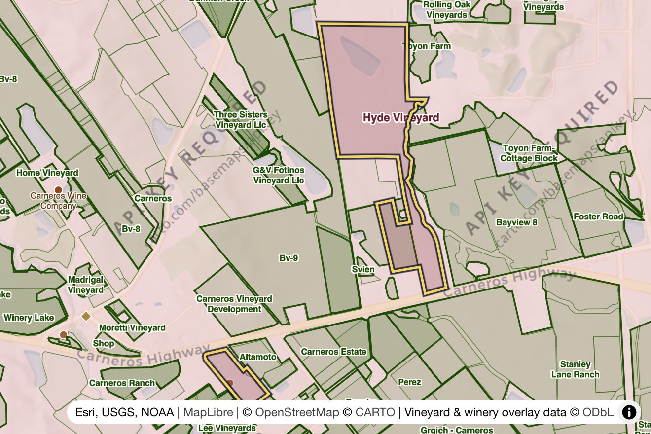 Map of Hyde Vineyard