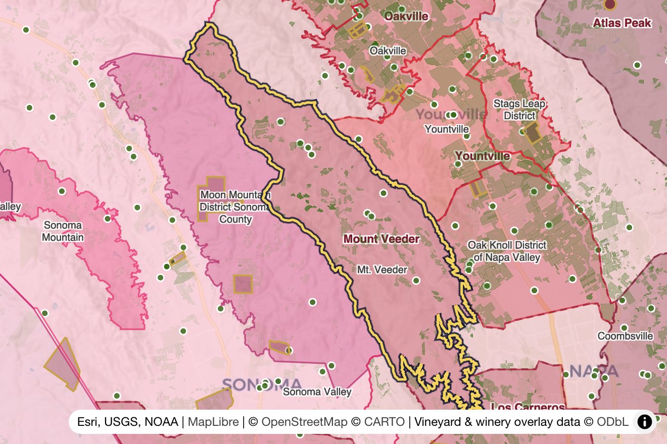Map of Mount Veeder