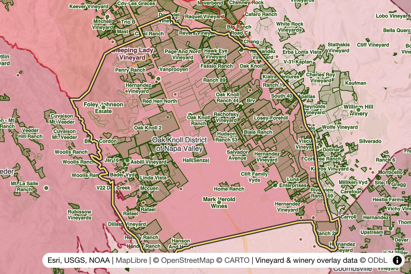 Map of Oak Knoll District