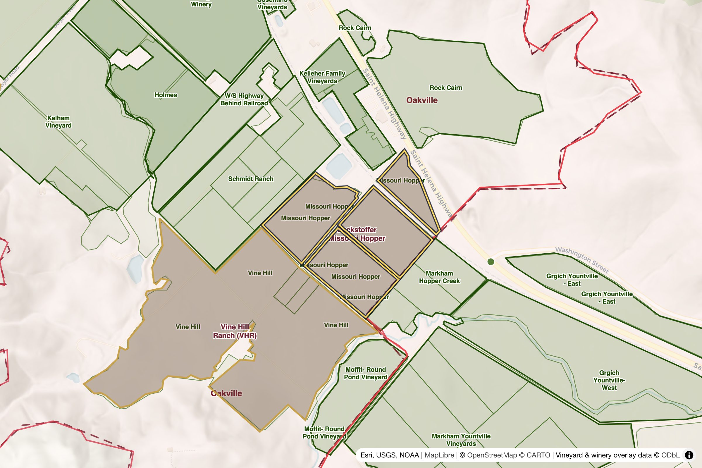 Map of Beckstoffer Missouri Hopper