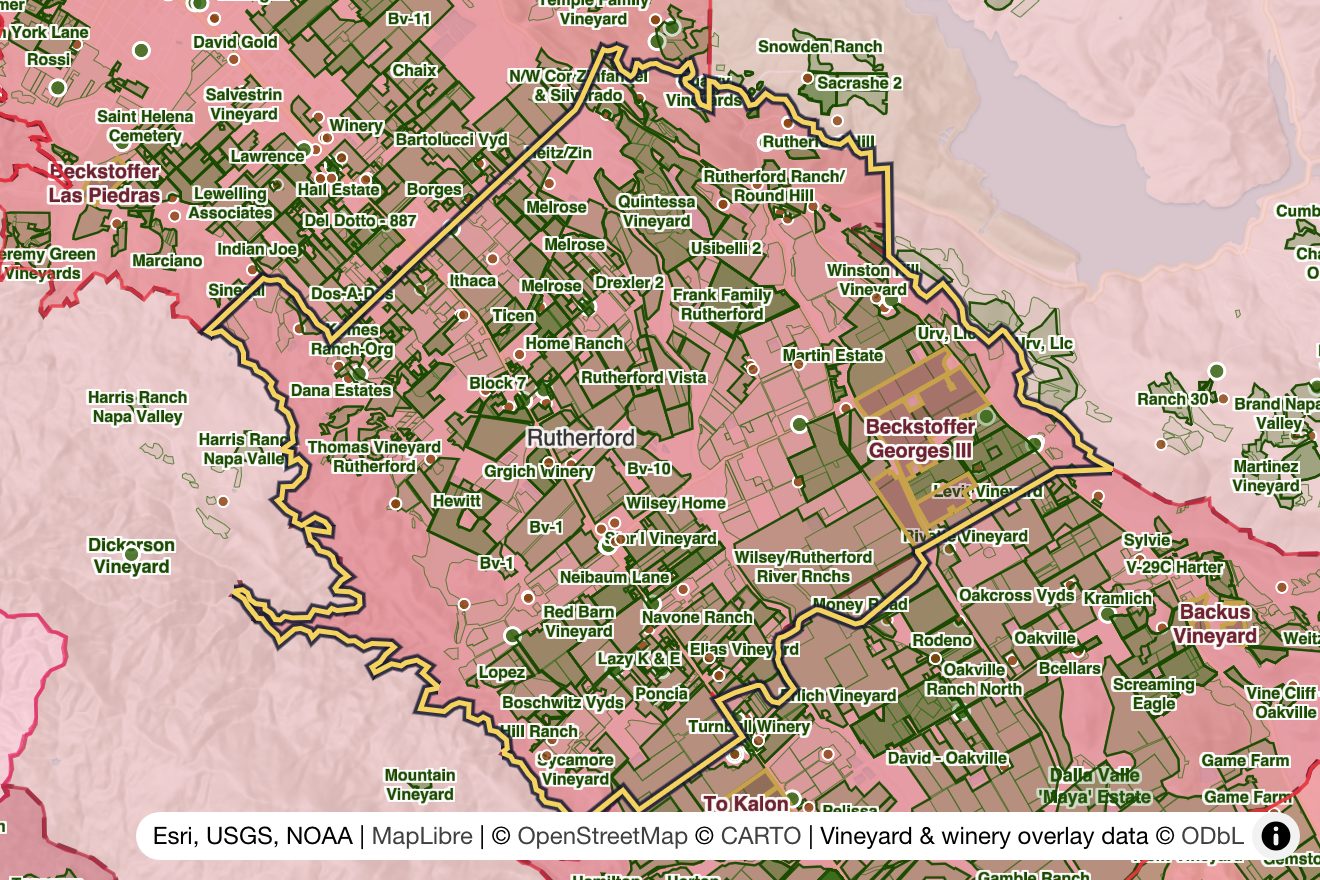 Map of Rutherford