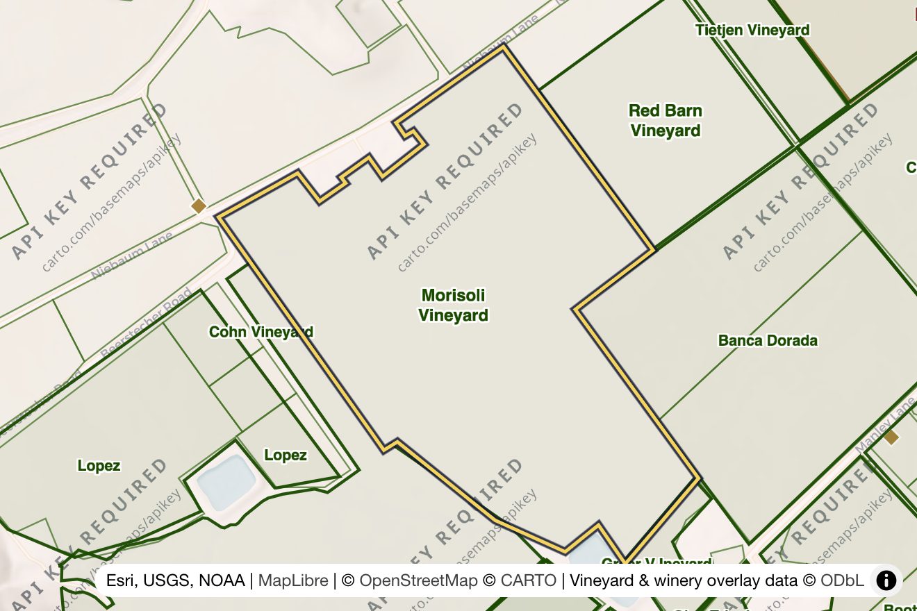 Map of Morisoli Vineyard
