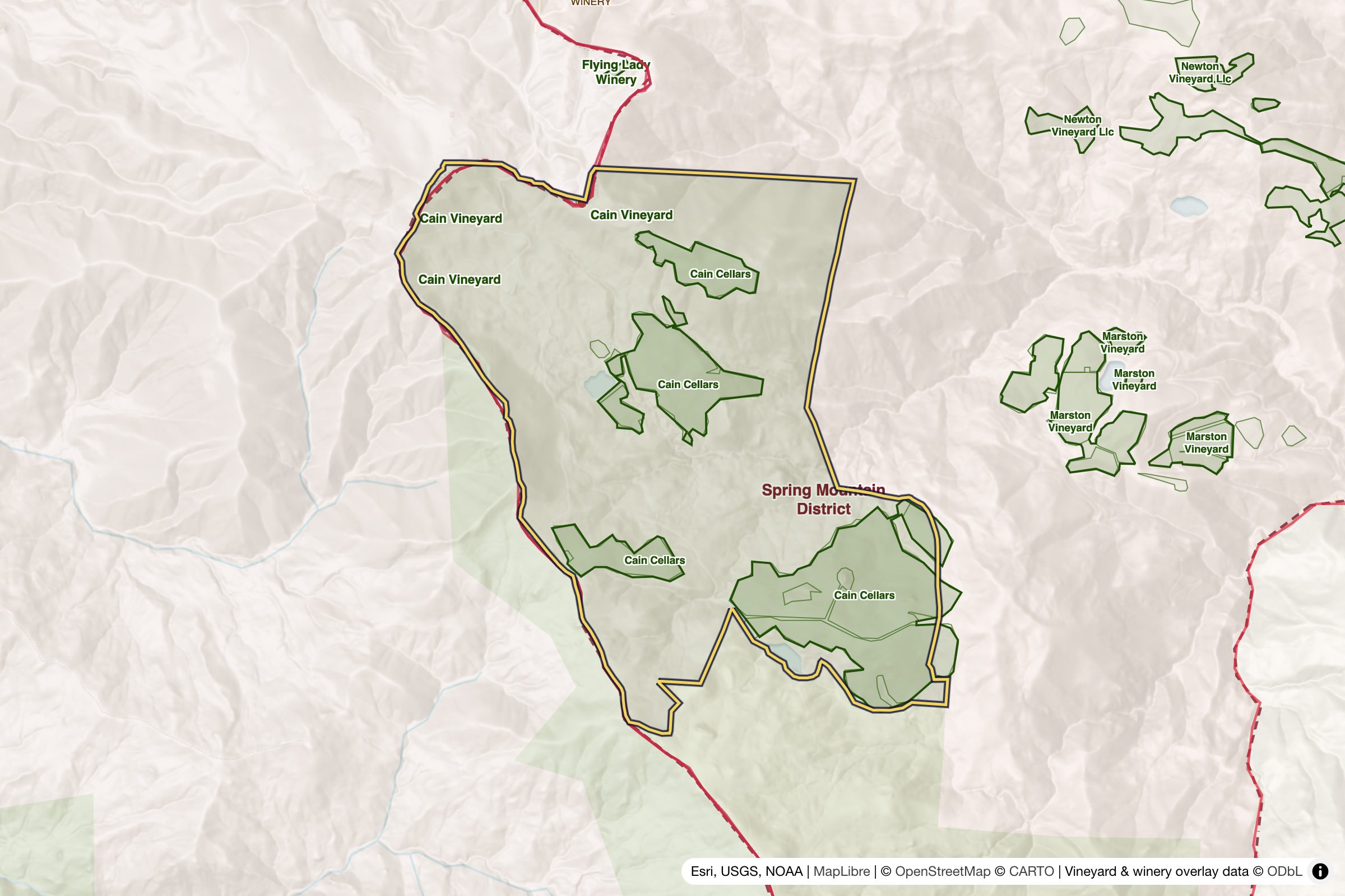 Map of Cain Vineyard