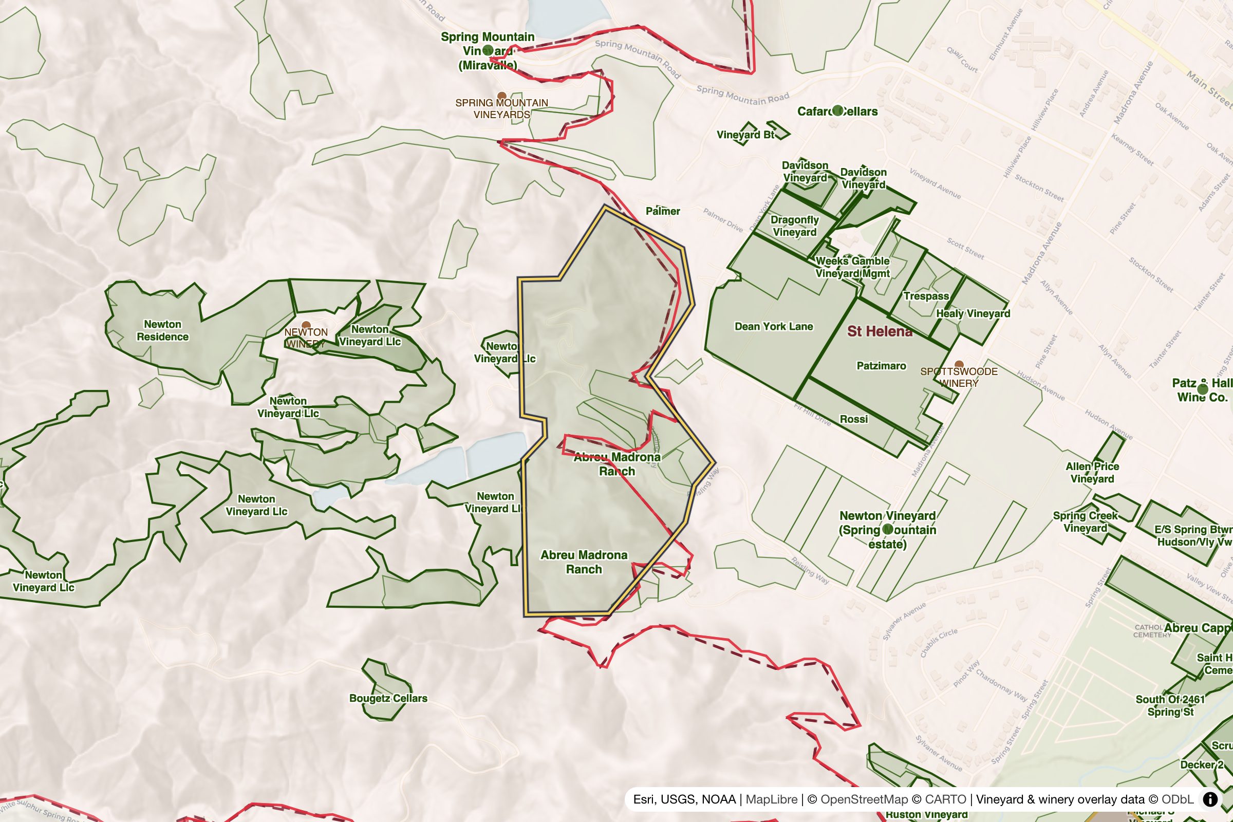 Map of Abreu Madrona Ranch