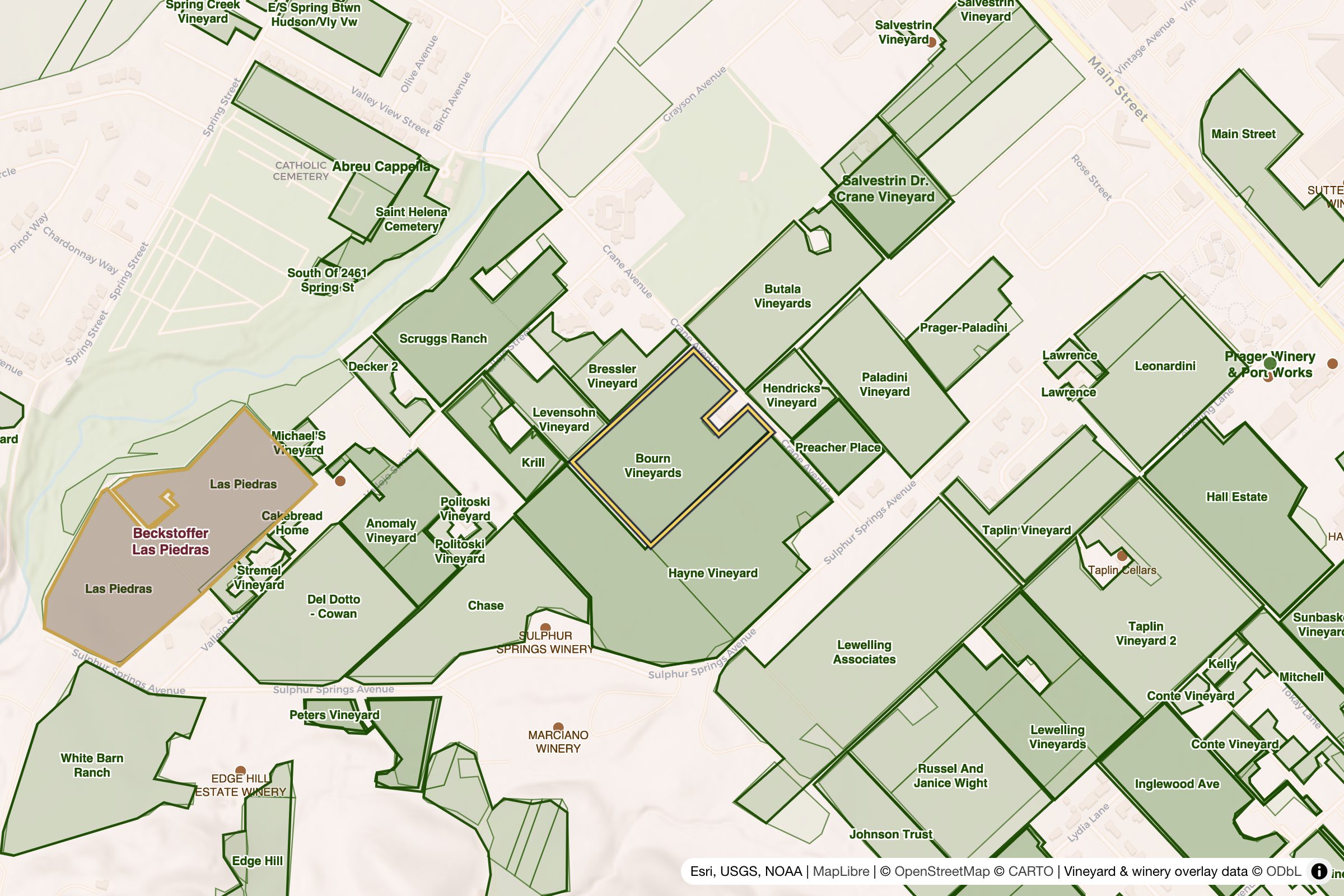 Map of Beckstoffer Bourn