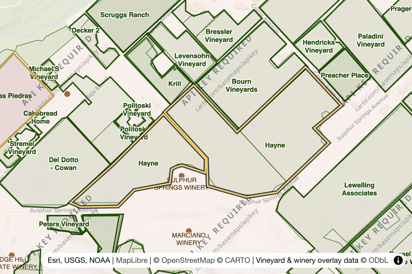 Map of Hayne Vineyard