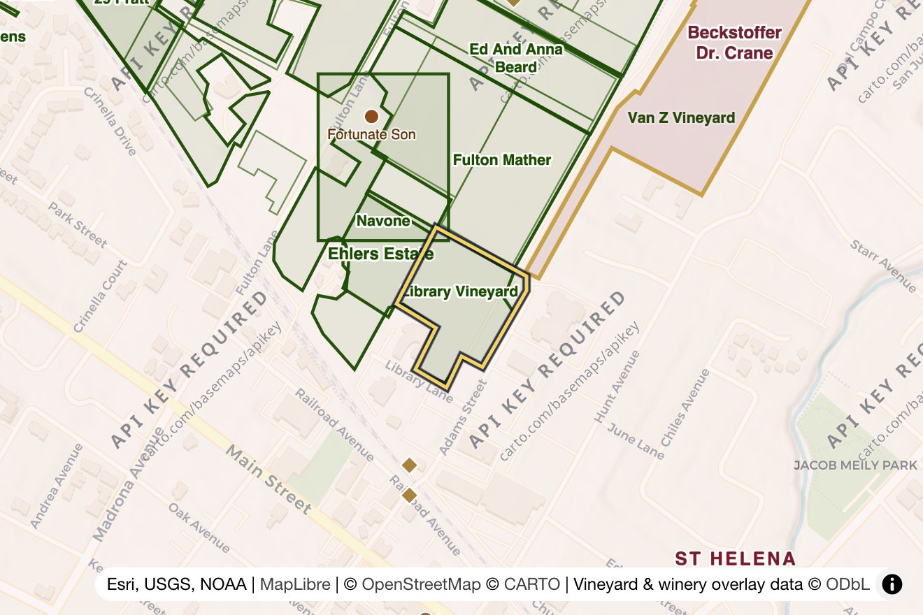 Map of Library Vineyard