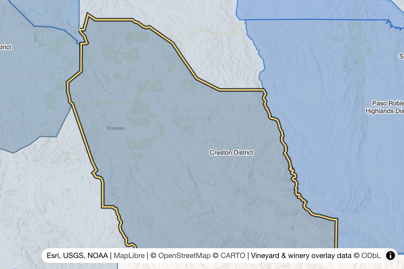Map of Creston District