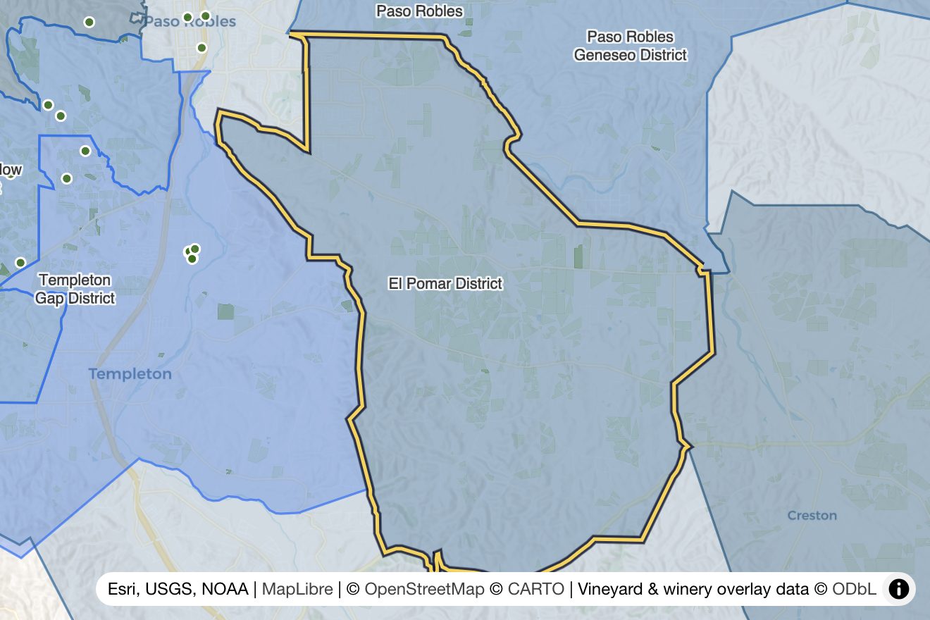 Map of El Pomar District