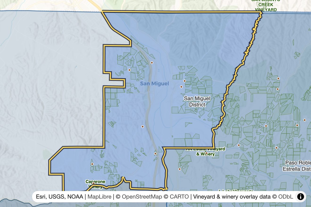 Map of San Miguel District