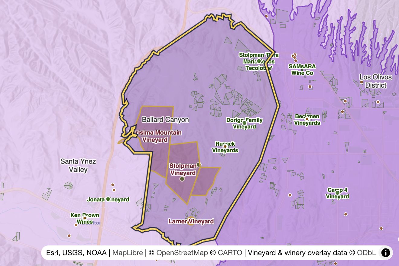 Map of Ballard Canyon