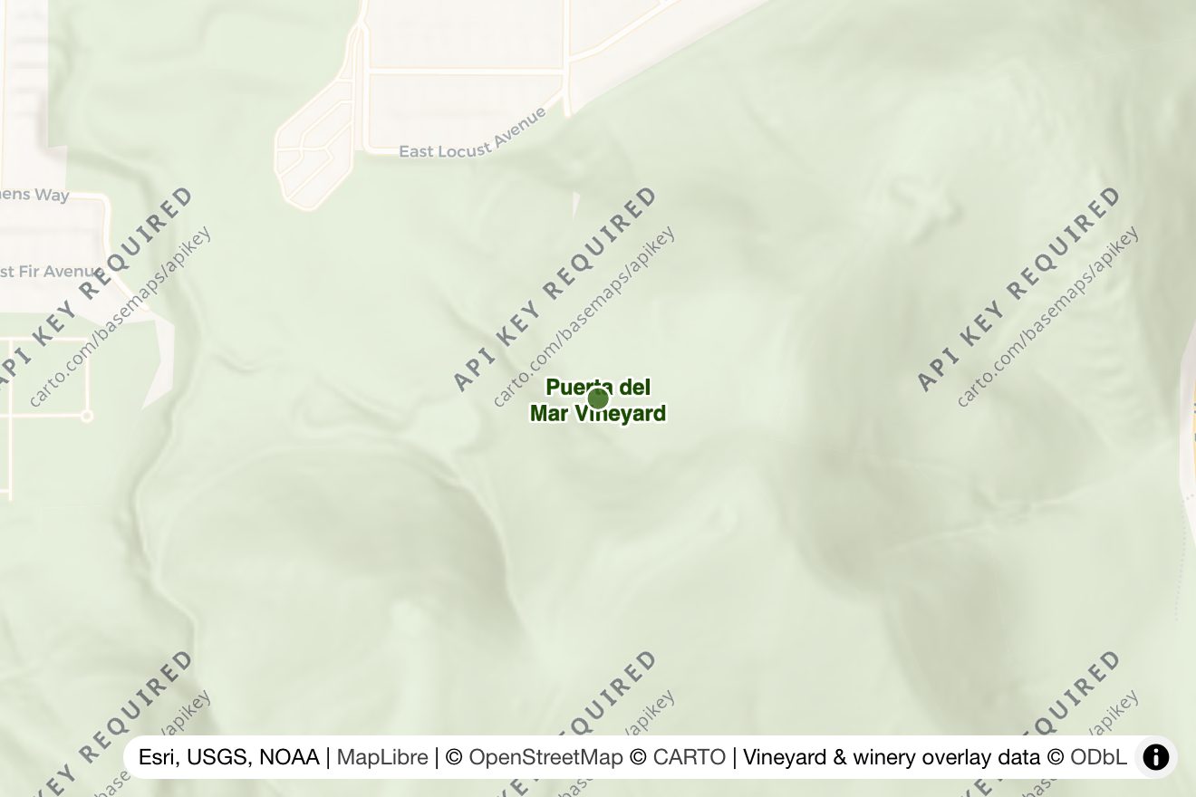 Map of Puerta del Mar Vineyard