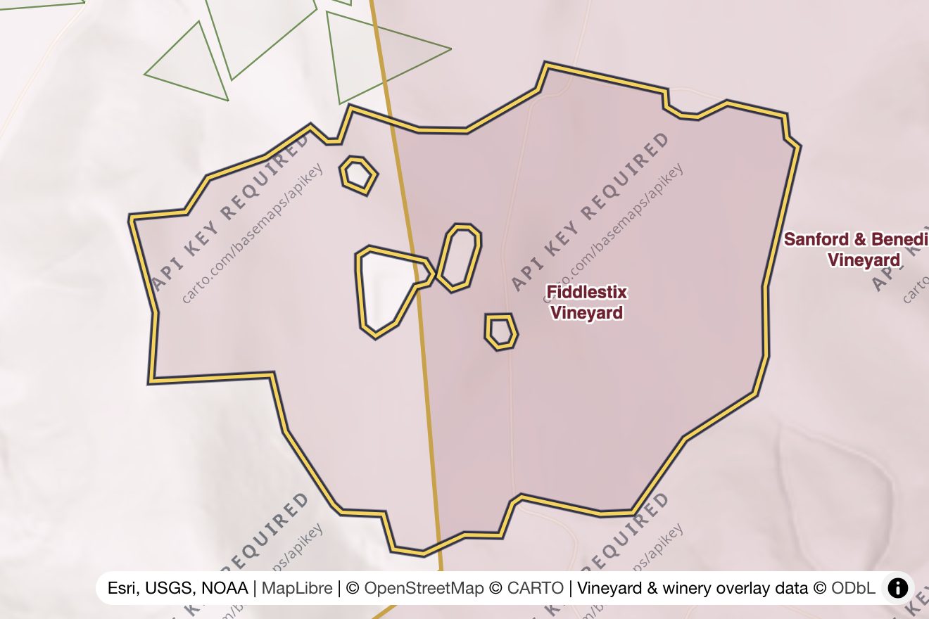 Map of Fiddlestix Vineyard