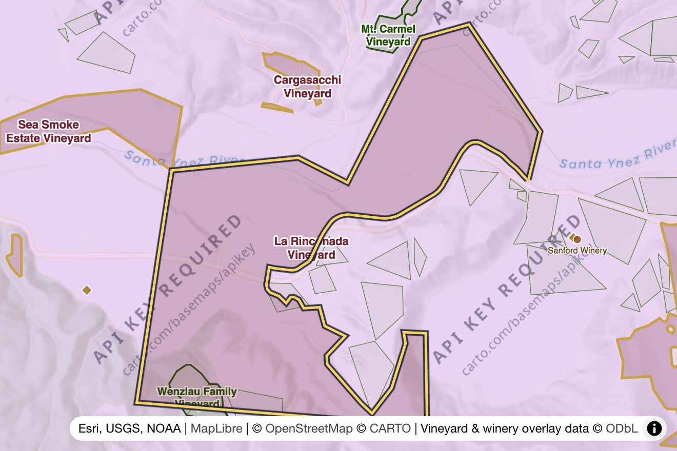 Map of La Rinconada Vineyard