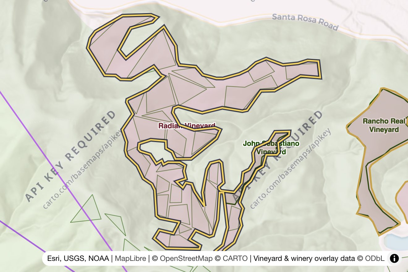 Map of Radian Vineyard