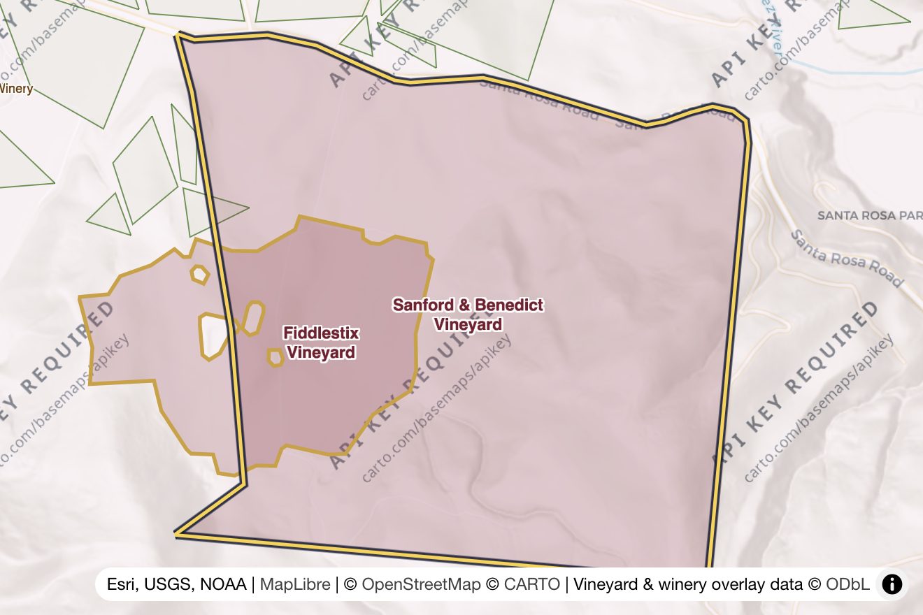 Map of Sanford & Benedict Vineyard