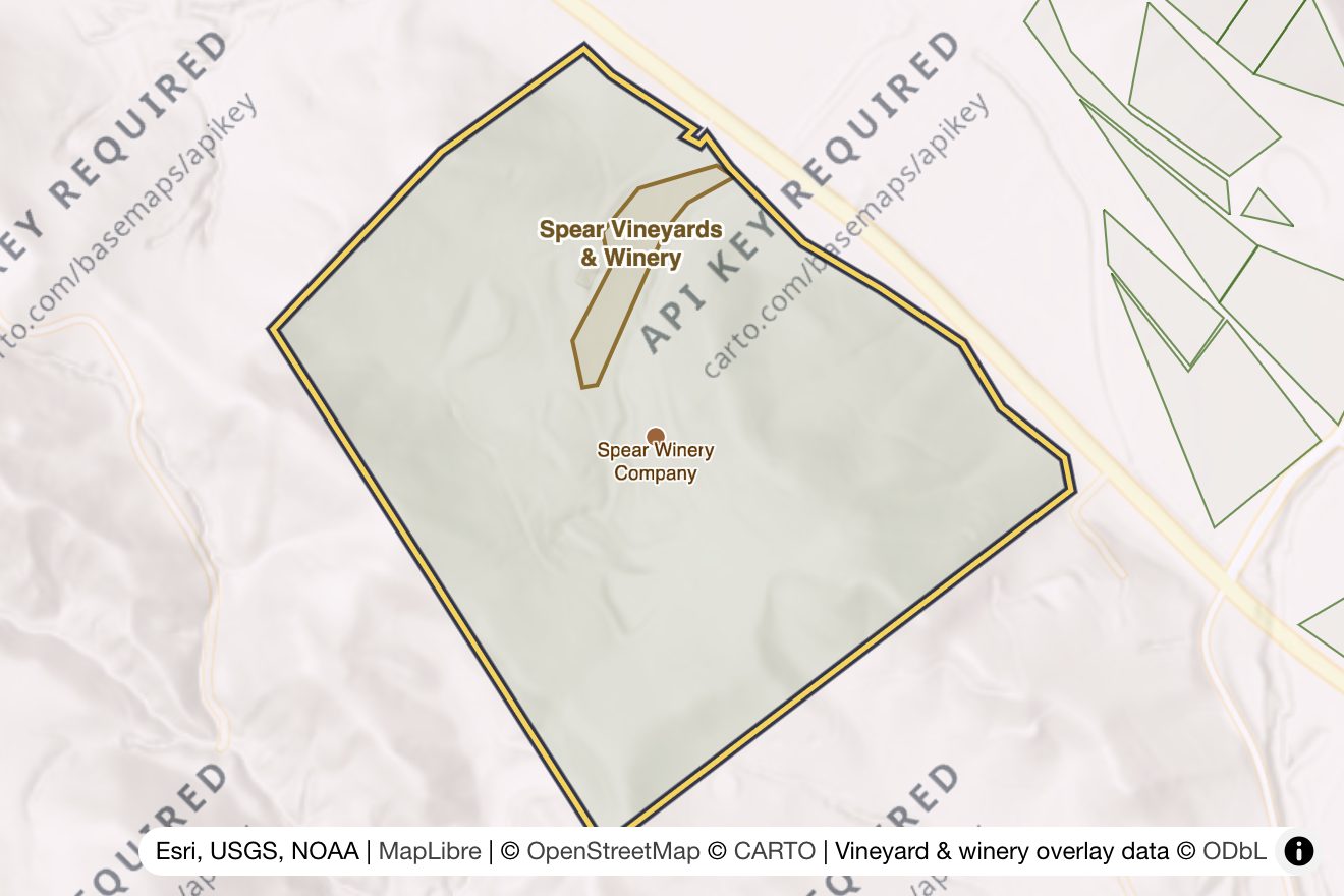 Map of Spear Vineyard