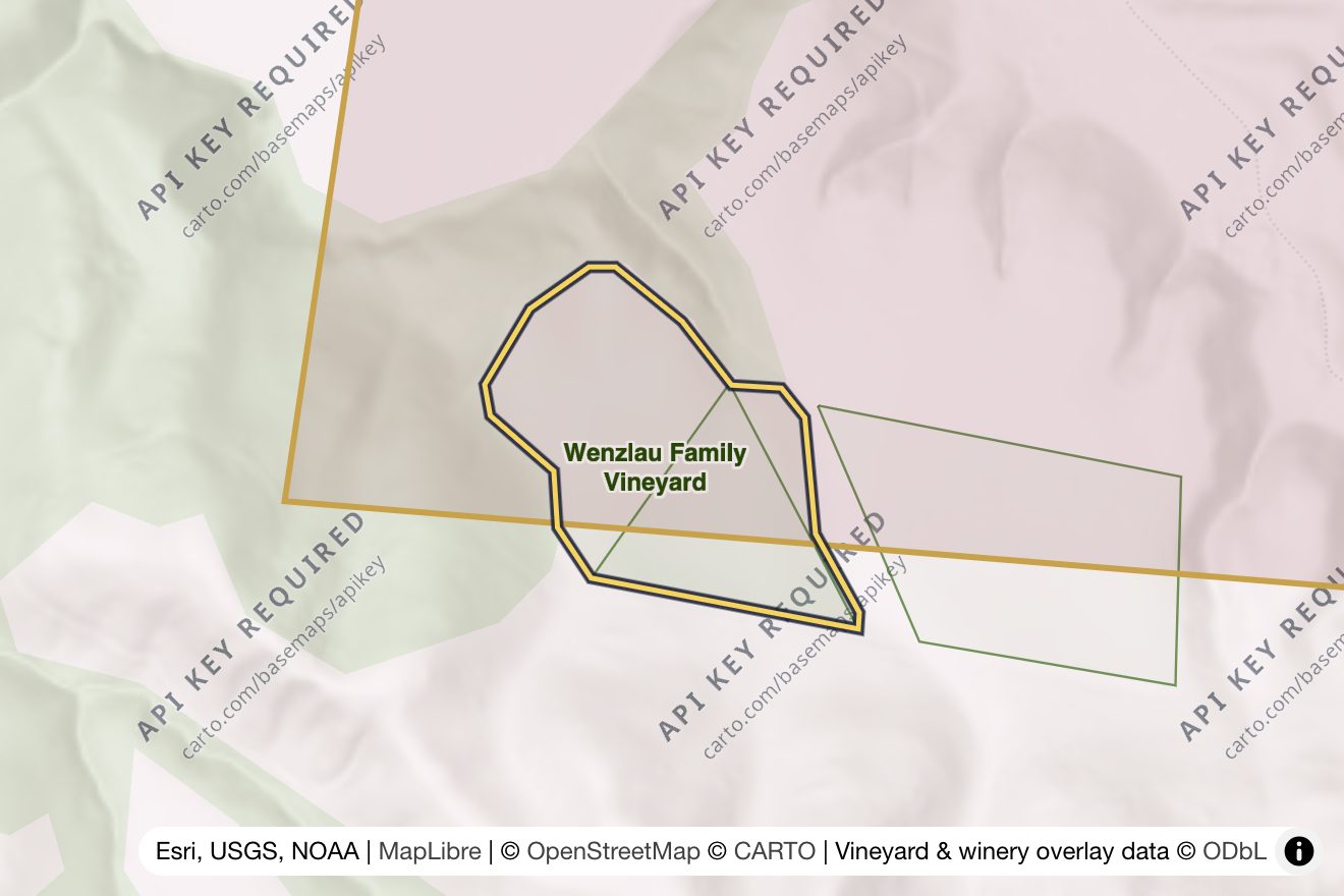 Map of Wenzlau Family Vineyard