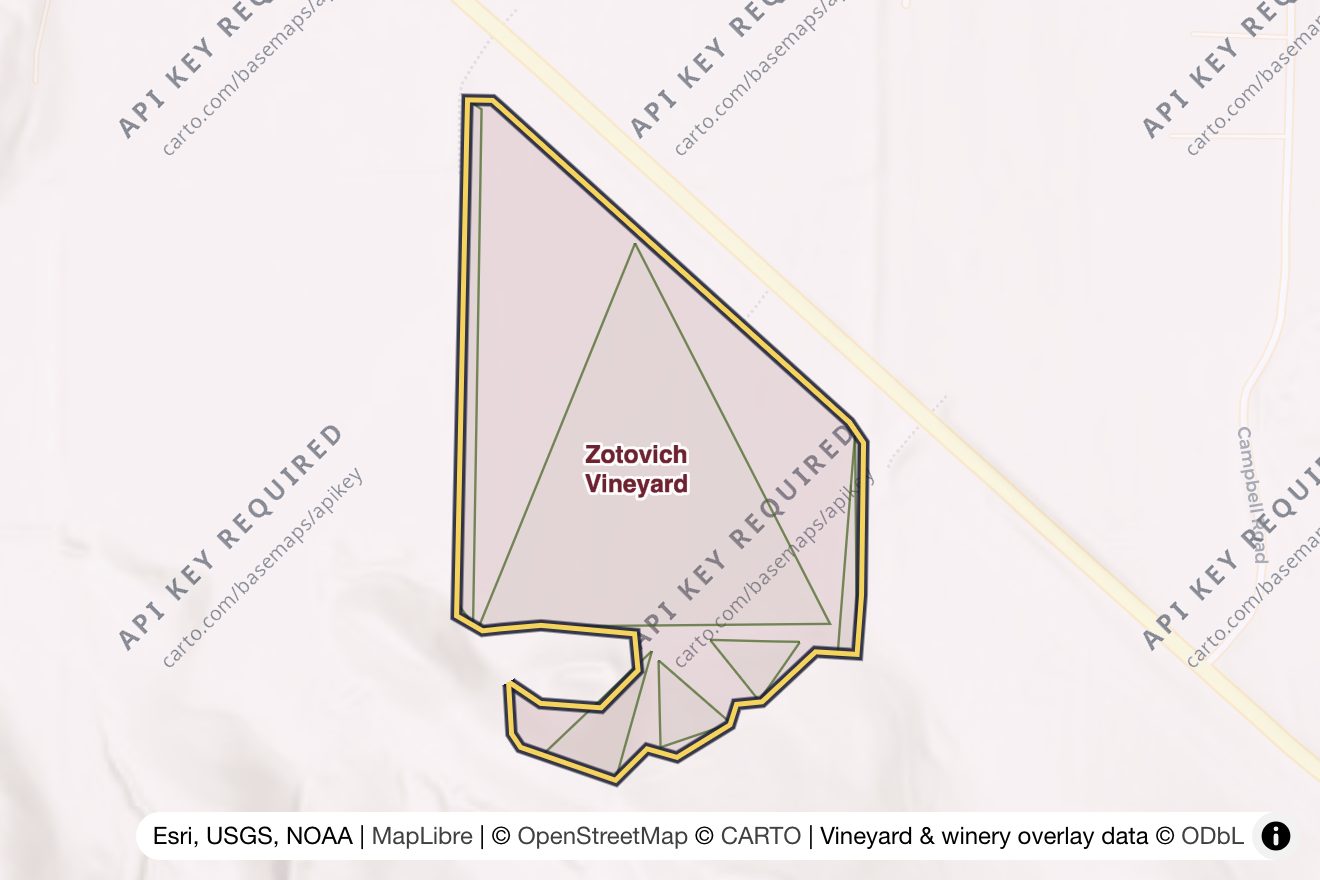 Map of Zotovich Vineyard