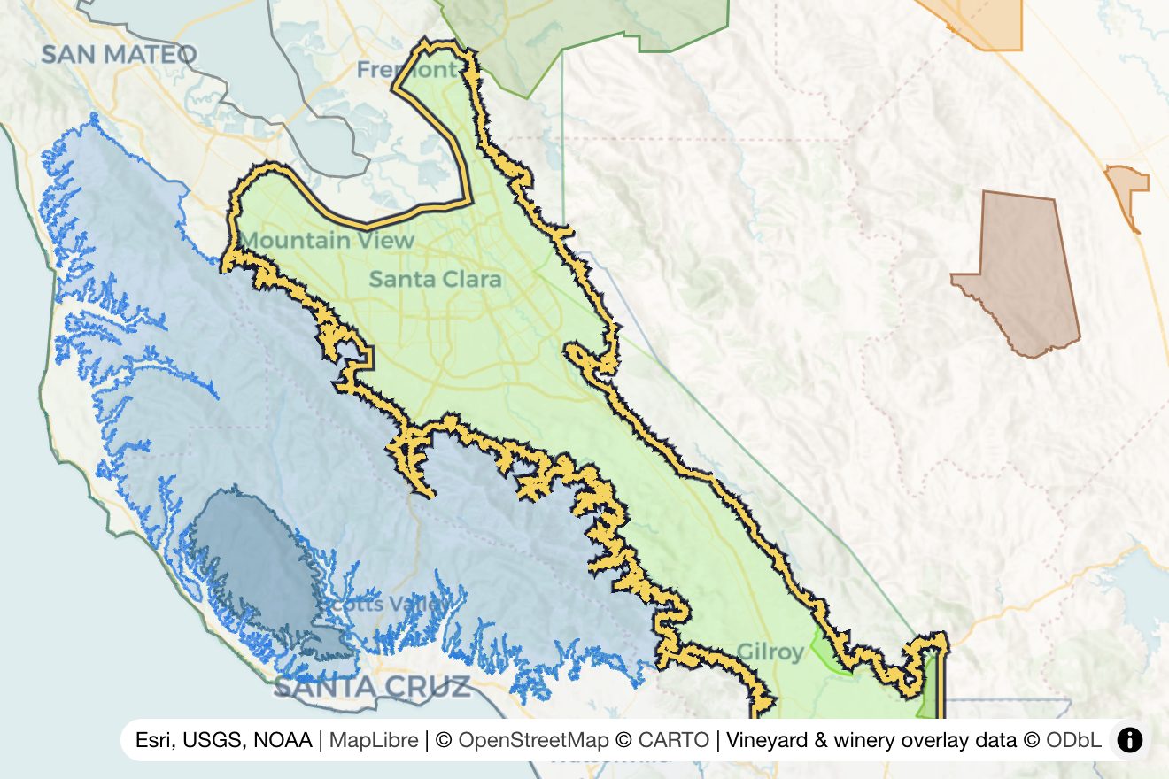 Map of Santa Clara Valley