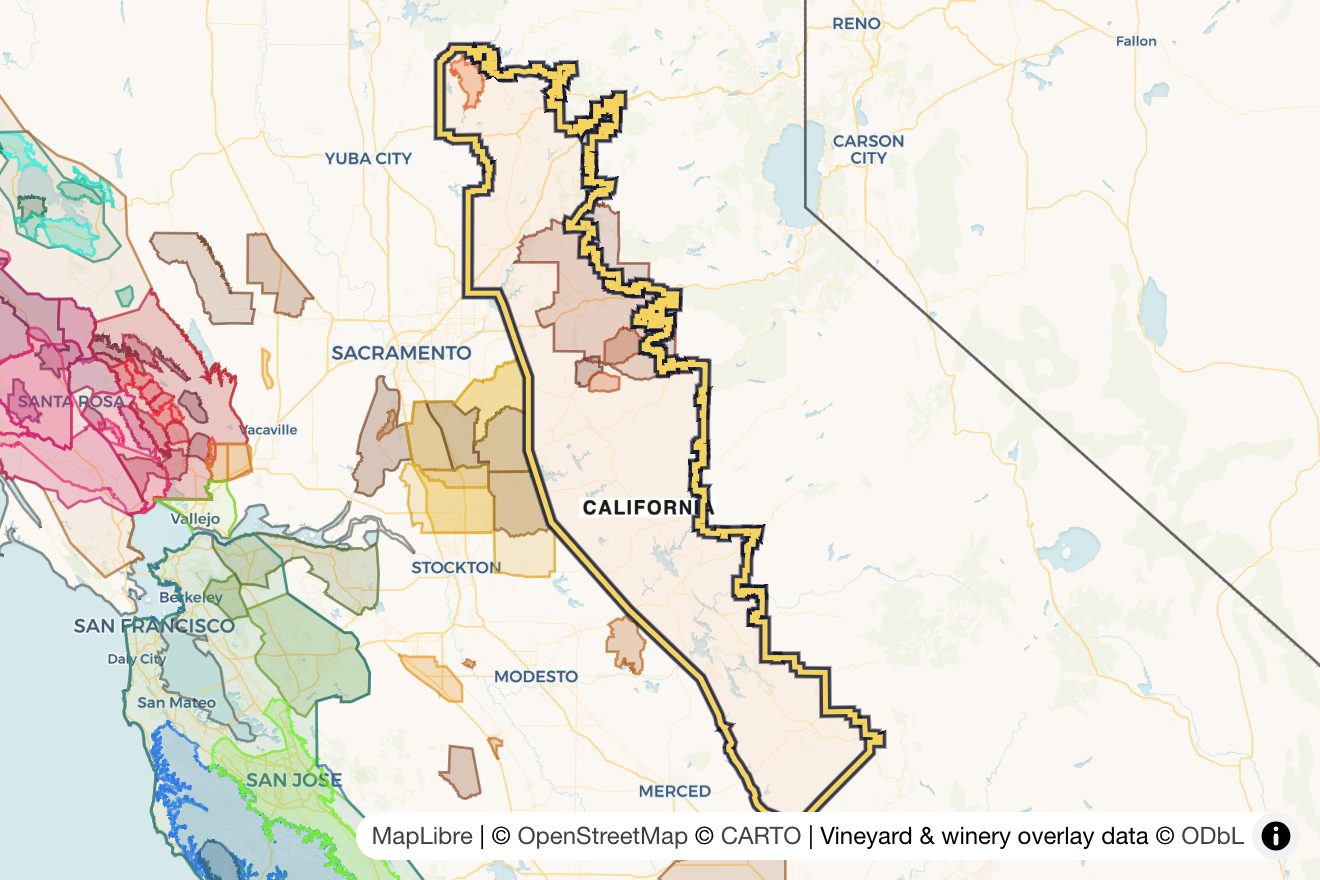 Map of Sierra Foothills