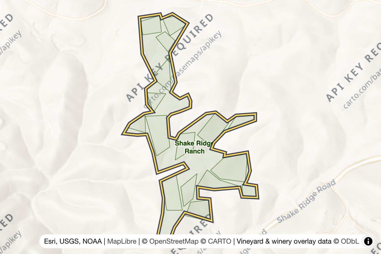 Map of Shake Ridge Ranch