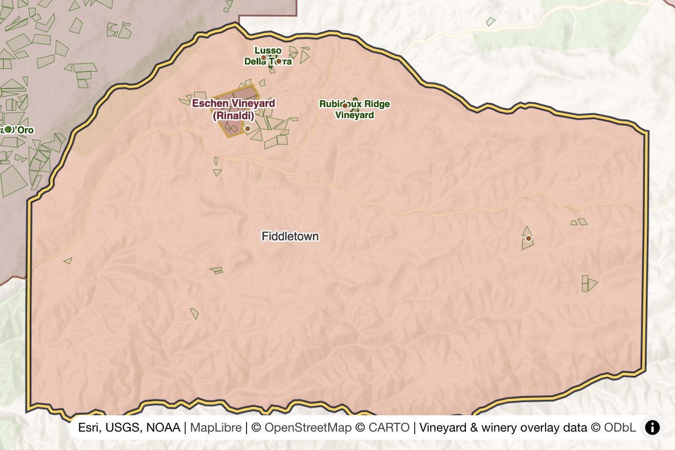 Map of Fiddletown