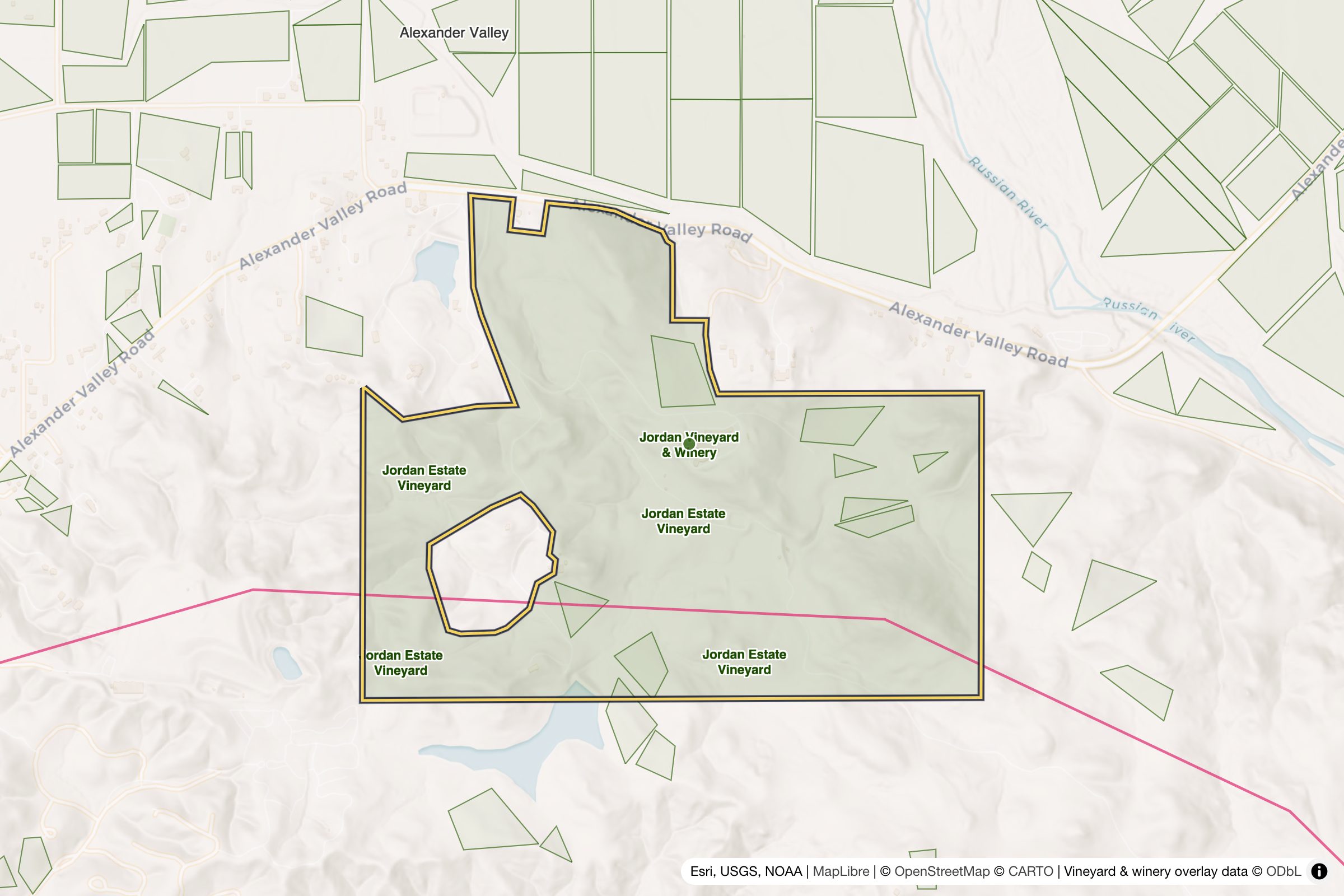 Map of Jordan Estate Vineyard