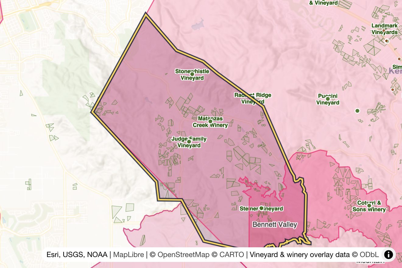 Map of Bennett Valley