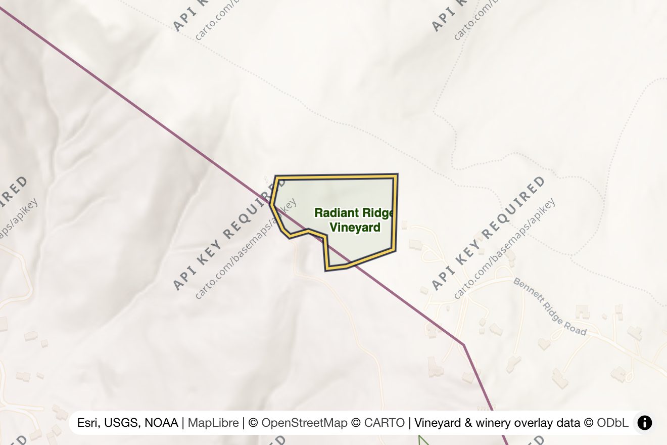Map of Radiant Ridge Vineyard