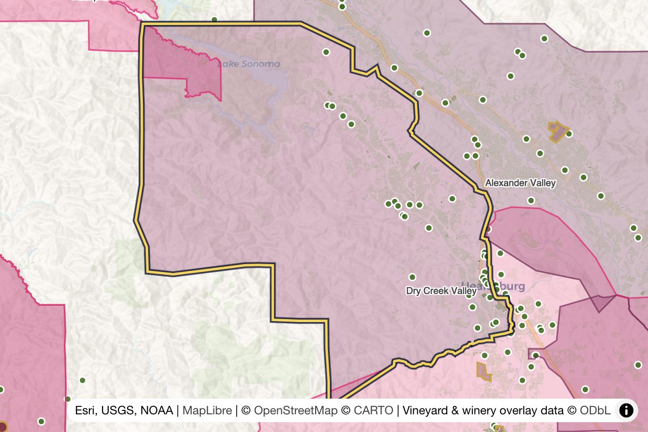 Map of Dry Creek Valley