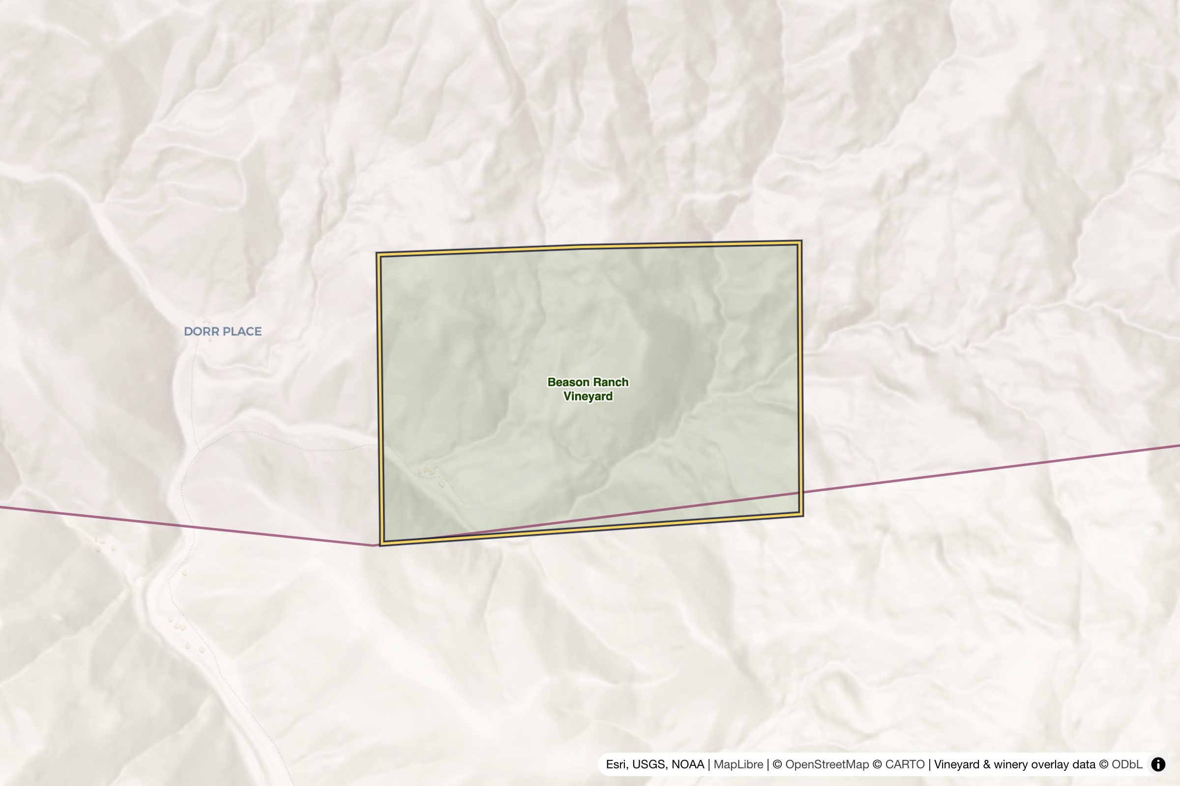 Map of Beason Ranch Vineyard