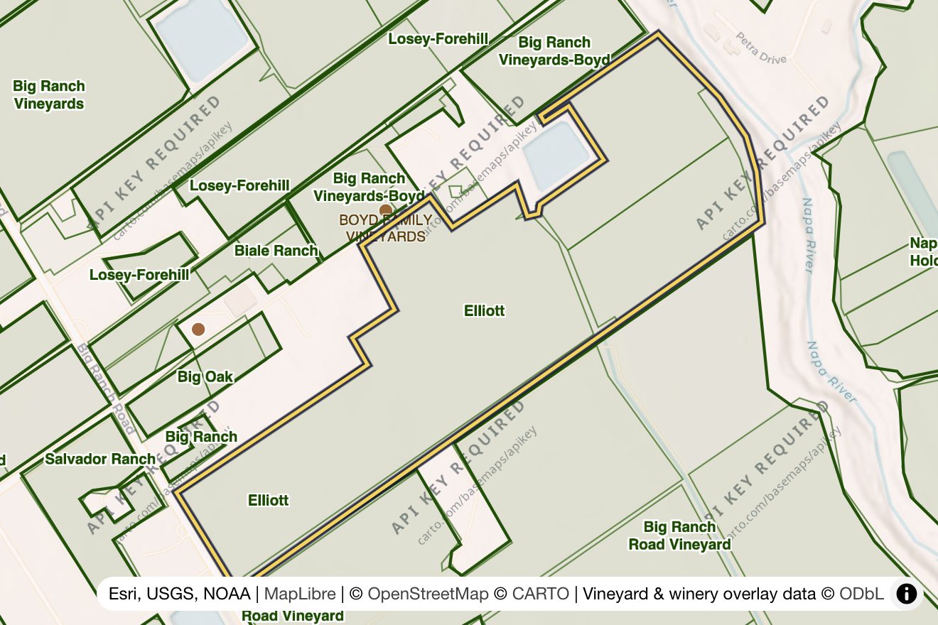 Map of Elliott Vineyard