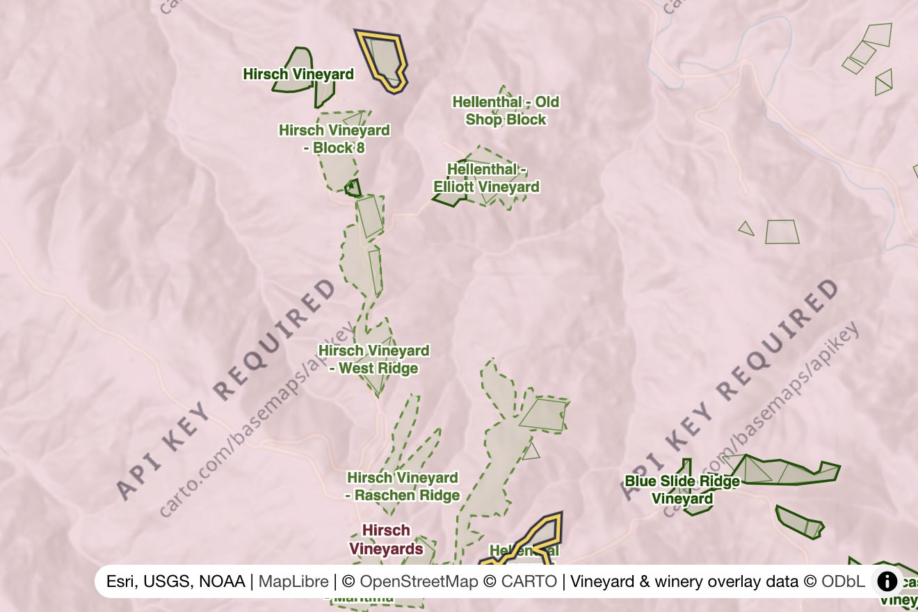 Map of Hellenthal Vineyard