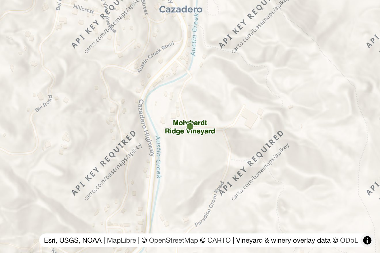Map of Mohrhardt Ridge Vineyard