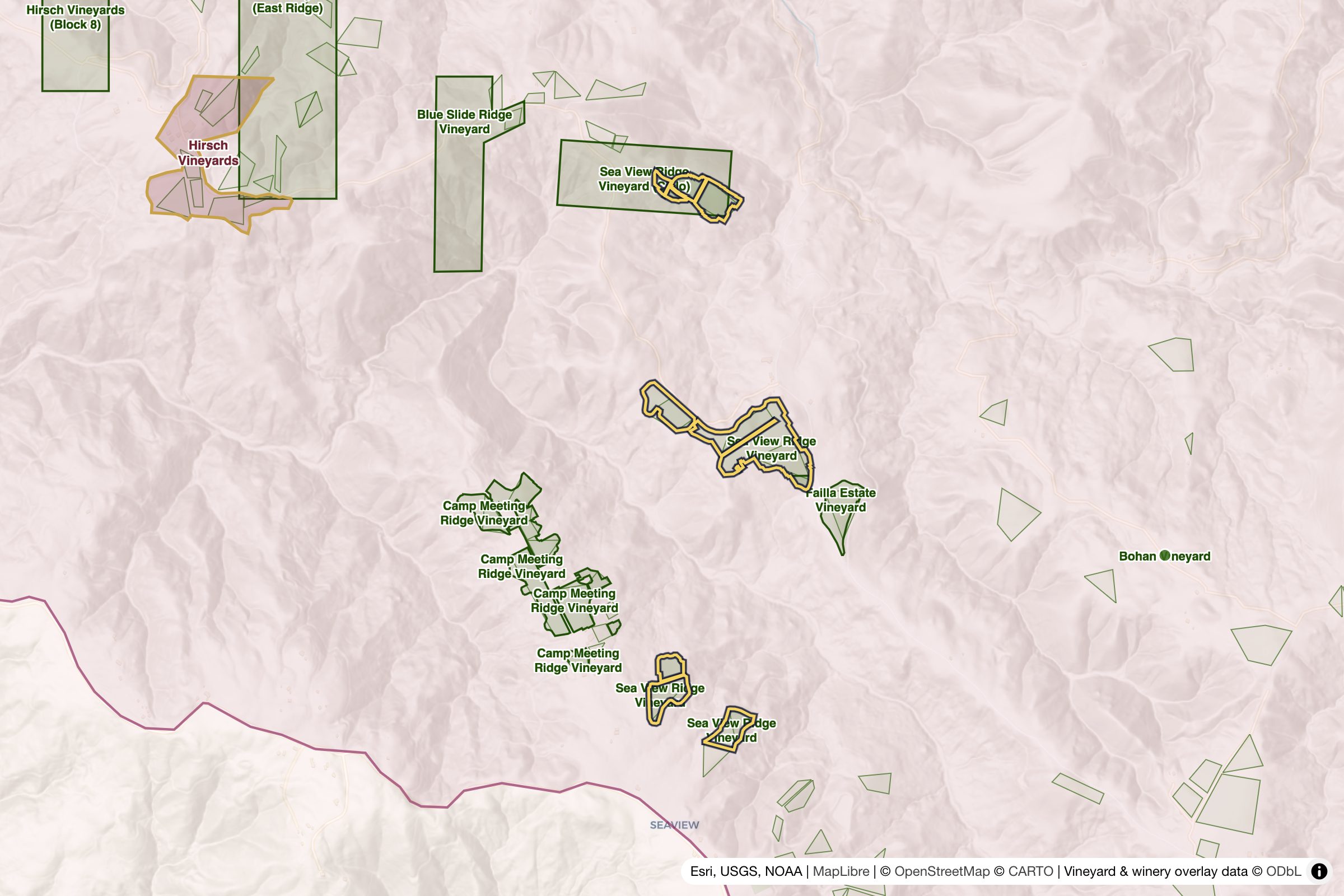 Map of Sea View Ridge Vineyard
