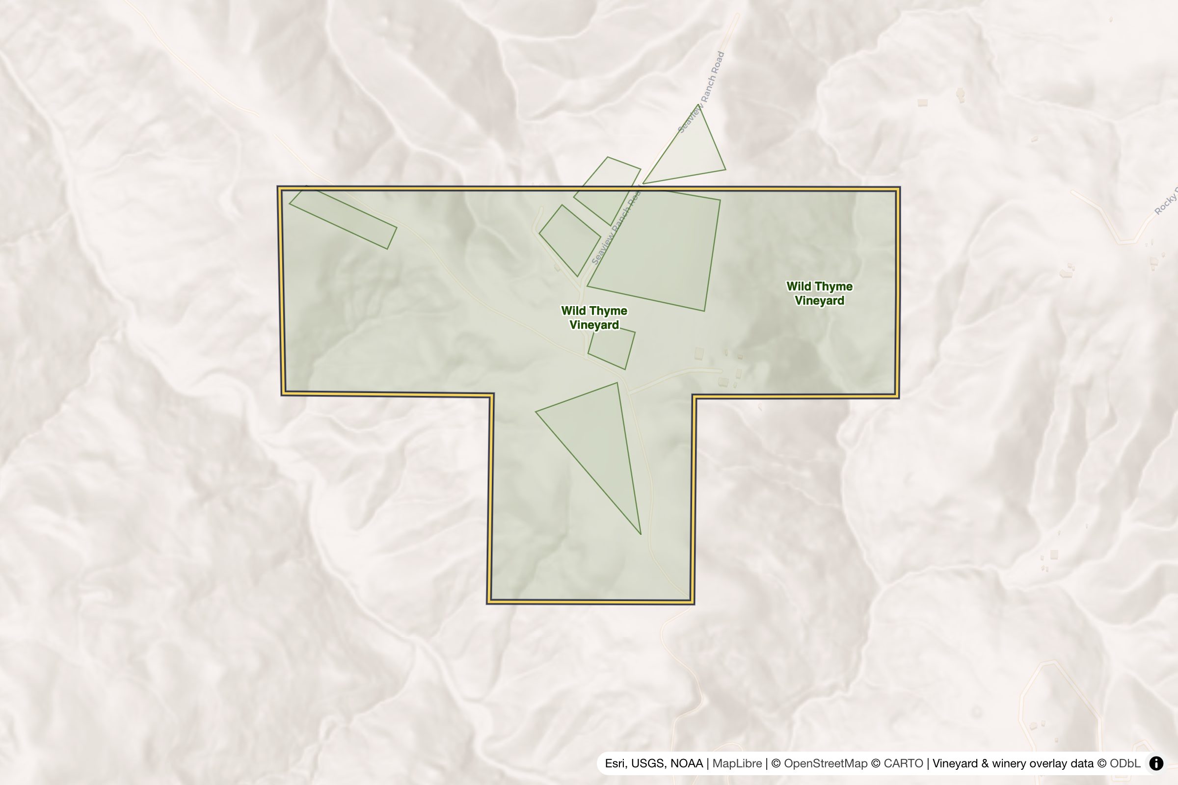 Map of Wild Thyme Vineyard