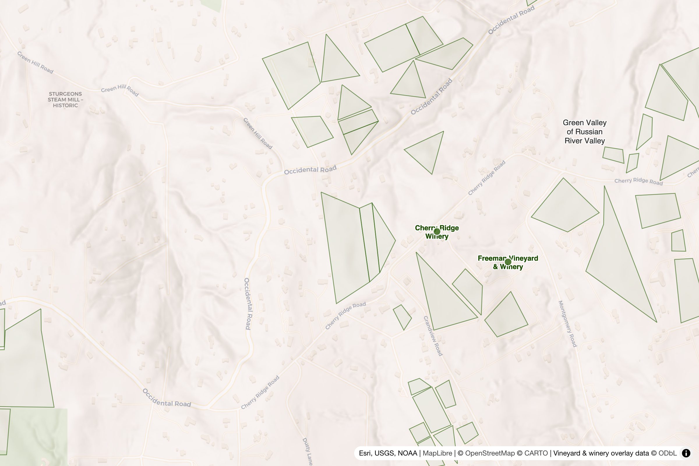 Map of Bondi Home Ranch Vineyard