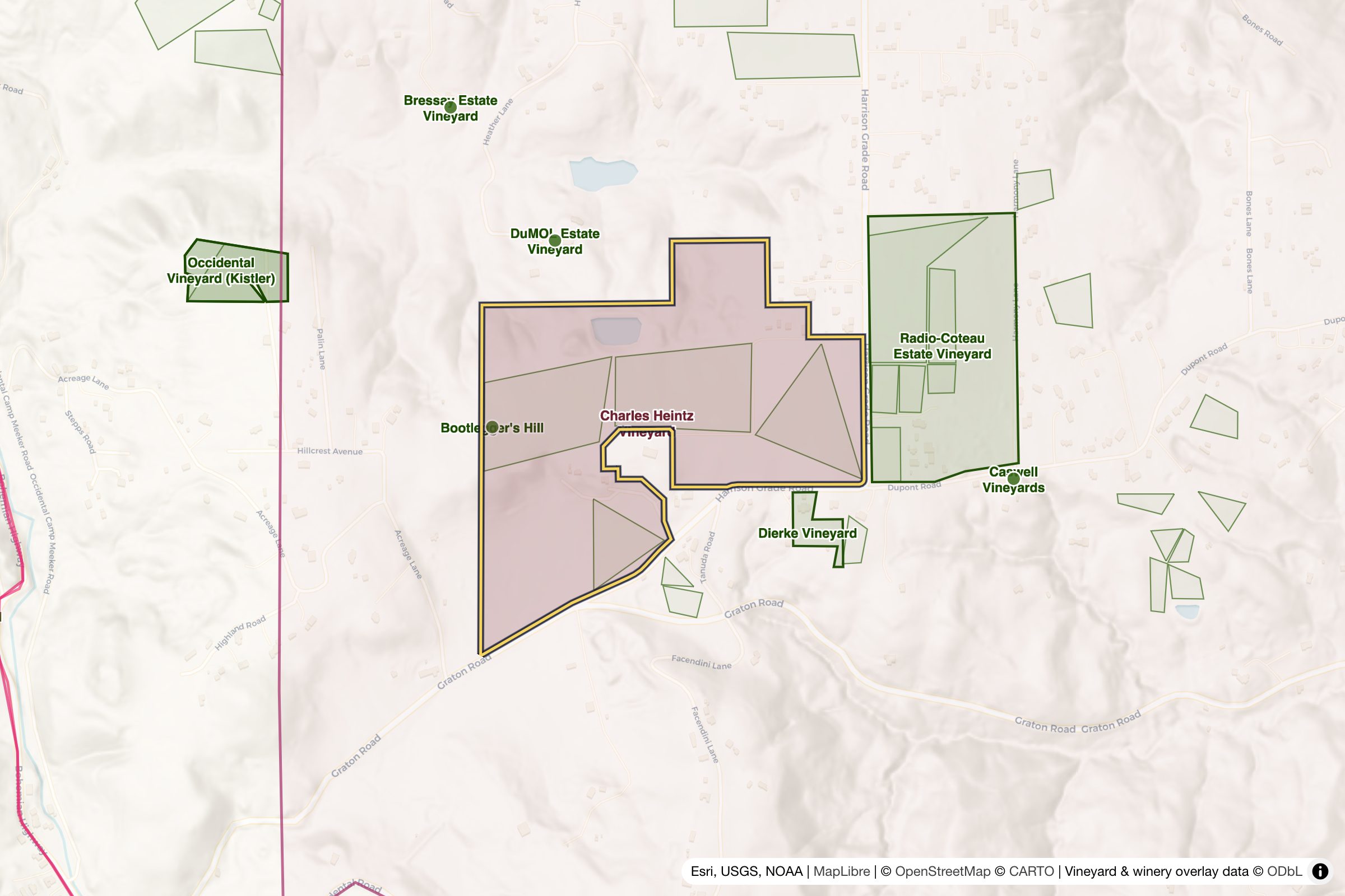 Map of Charles Heintz Vineyard