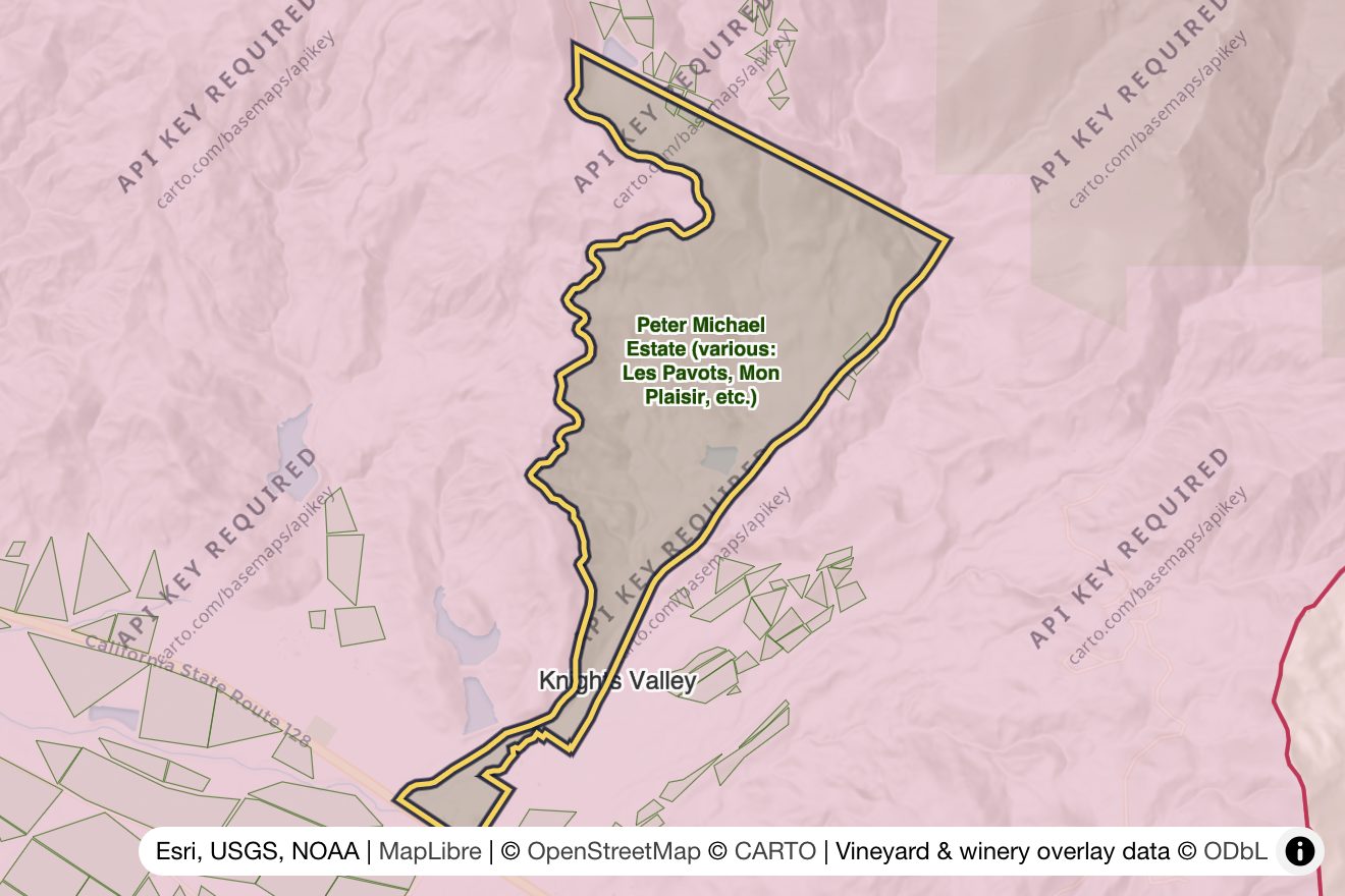 Map of Peter Michael Estate