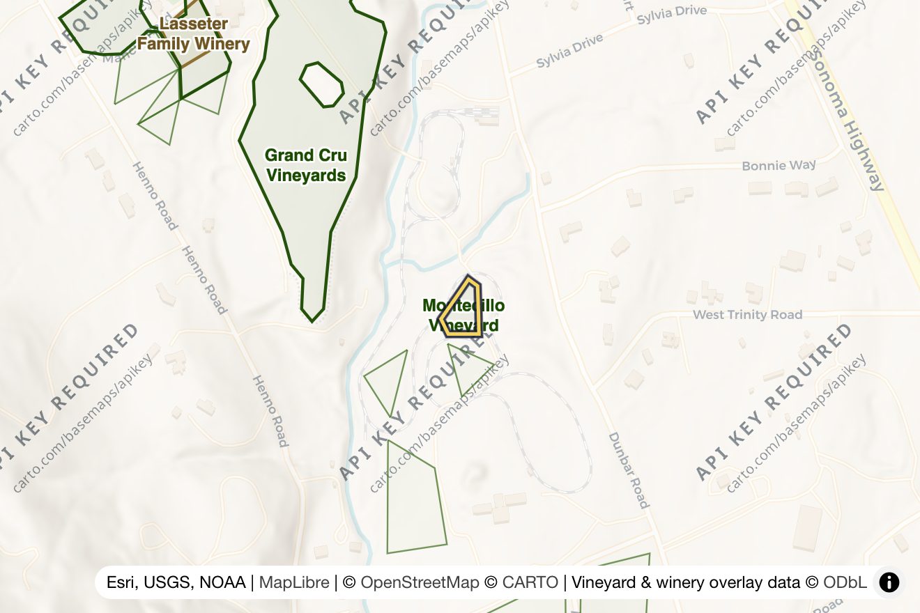 Map of Montecillo Vineyard