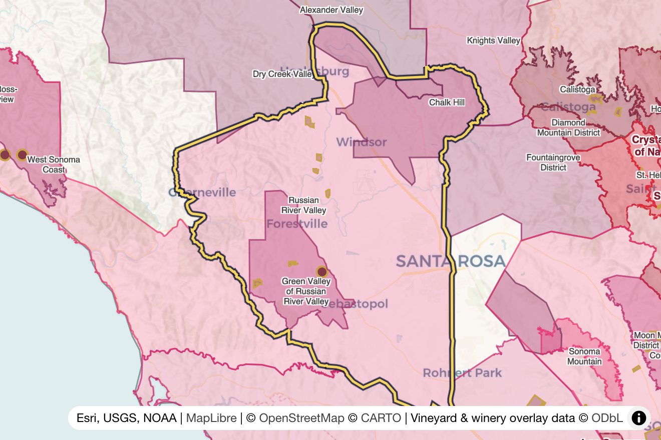 Map of Russian River Valley