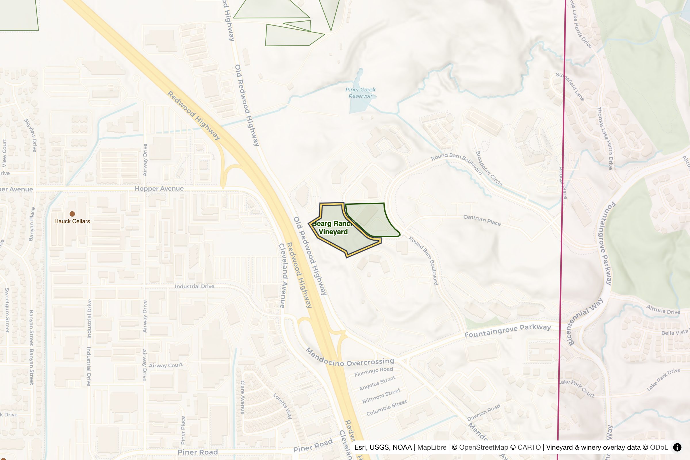 Map of Bearg Ranch Vineyard