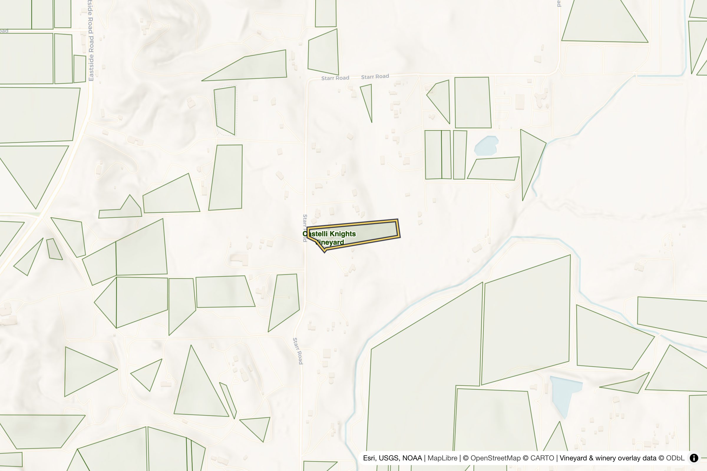 Map of Castelli Knights Vineyard