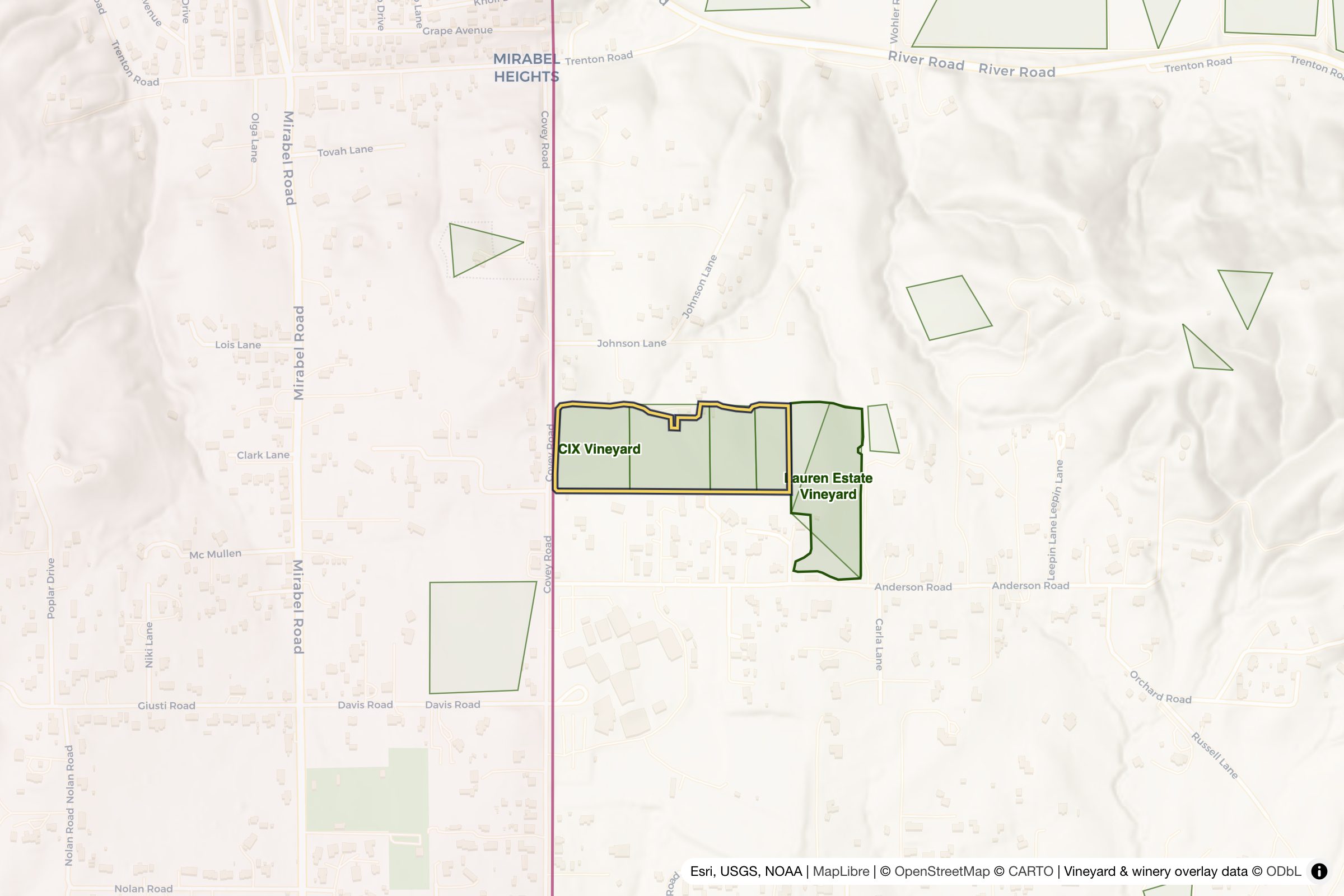 Map of CIX Vineyard