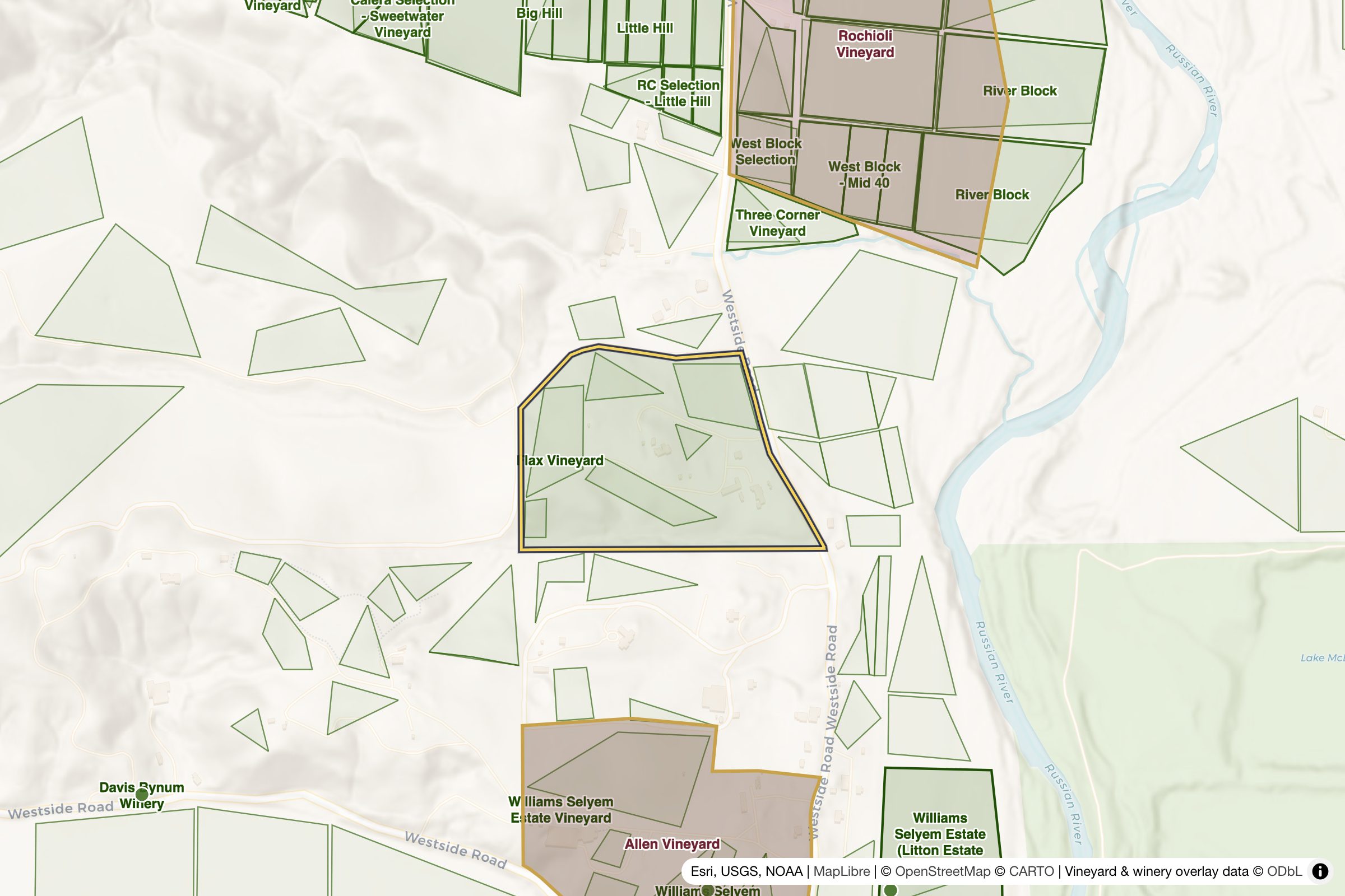 Map of Flax Vineyard